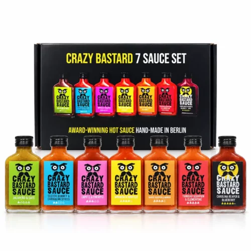 coffret de 7 sauces piquantes crazy bastard