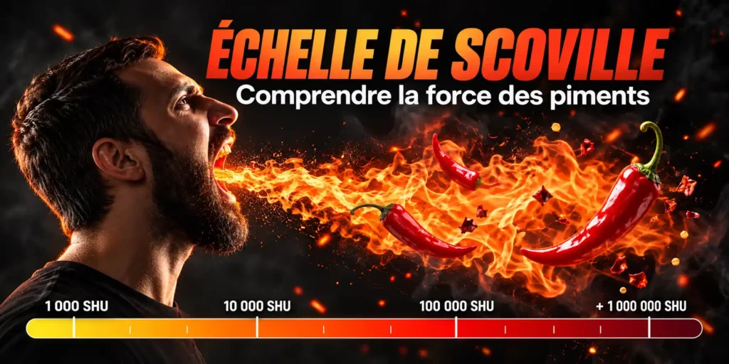 Échelle de Scoville illustrant la force et le classement des piments
