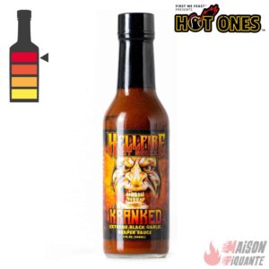 sauce a base de piment la kranked ail noir hellfire vu dans hot ones us