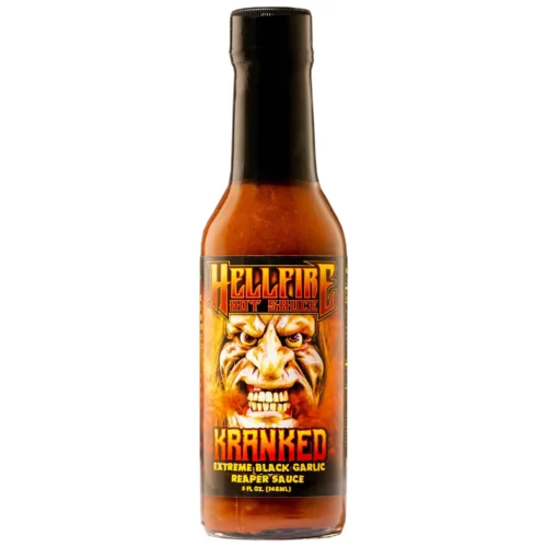 sauce a base de piment la kranked ail noir hellfire vu dans hot ones us