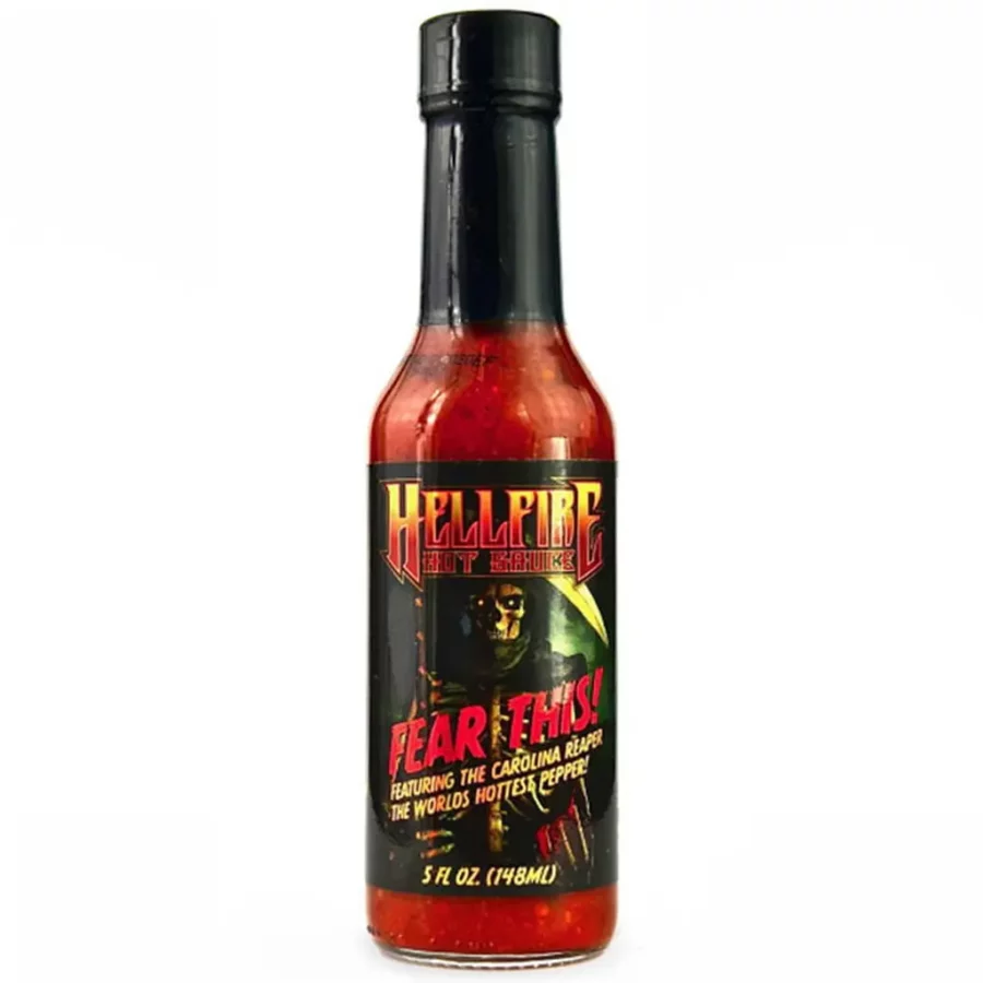 Hellfire fear this sauce est très piquante avec son piment carolina reaper