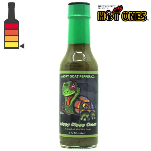 sauce piquante Hippy Dippy Green Hot Sauce Angry Goat Pepper Co, saison 8 dans l'émission hot ones