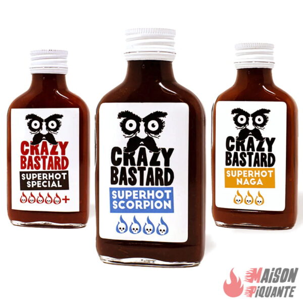 Coffret 3 Sauces Super Hot Crazy Bastard