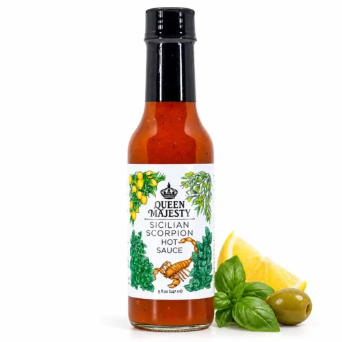 sauce aux piments avec citron et basilic sicilian scorpion-queen majesty