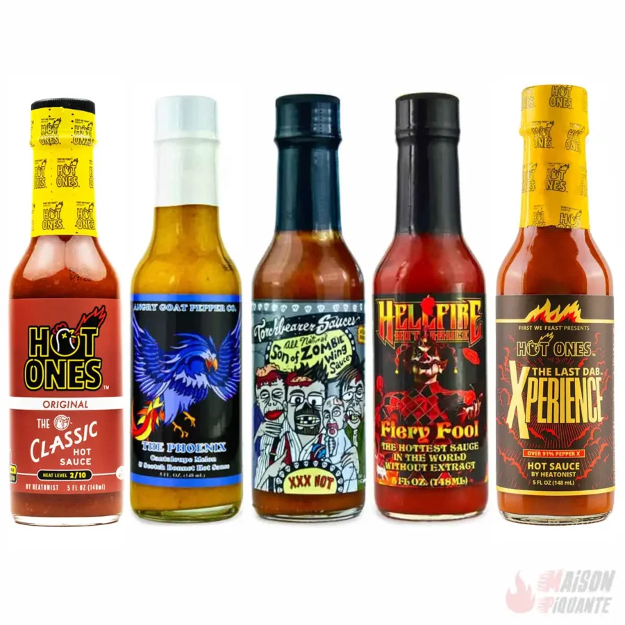 Pack de 5 sauces hot ones de l'émission americaine
