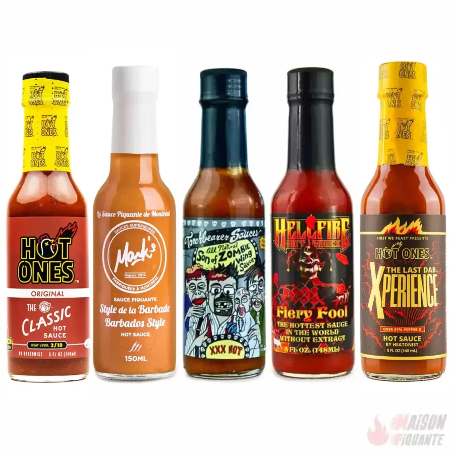 Pack de 5 sauces hot ones de l'émission americaine
