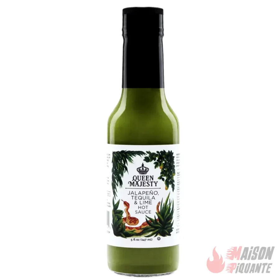 Jalapeño Tequila Lime Hot Sauce Queen Majesty avec 10 000 Scoville