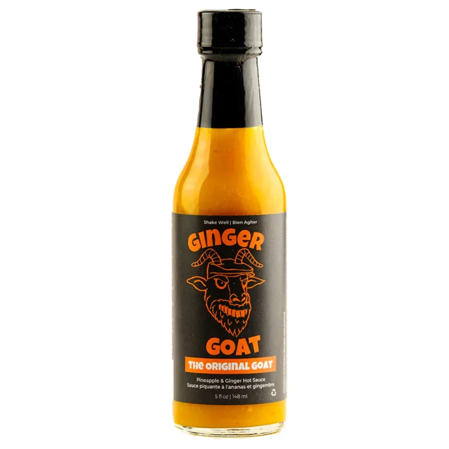 The Original Goat Hot Sauce by Ginger Goat est a base de gingembre elle a fait 4 saison de l'emission hot ones
