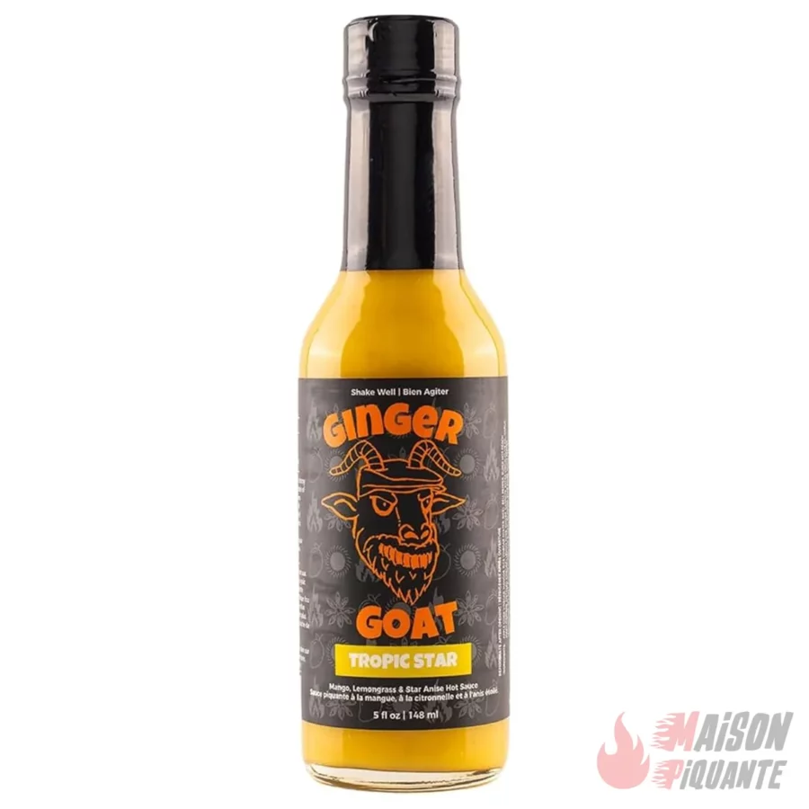 Tropic Star Hot Sauce Ginger Goat ghout Mangue et citronnelle