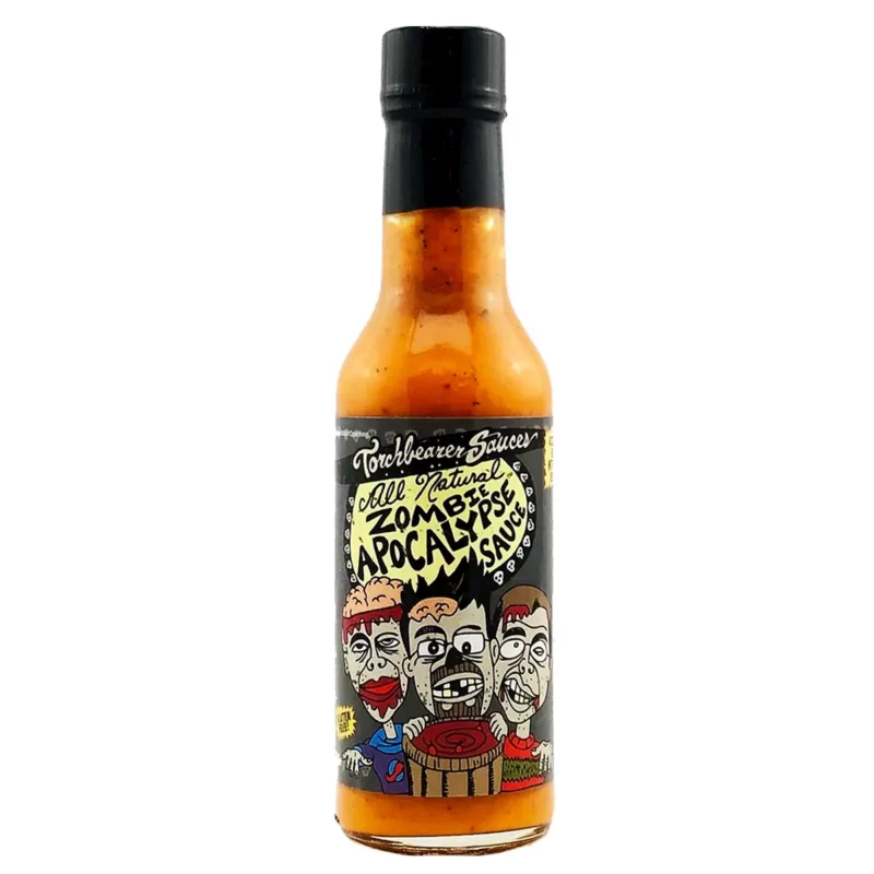 Sauce Zombie Apocalypse Torchbearer est a base de Piment Ghost Jolokia & Ail