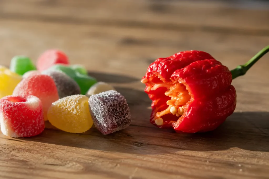 Bonbons et sucre pour calmer le piquant du piment et réduire la sensation de brûlure