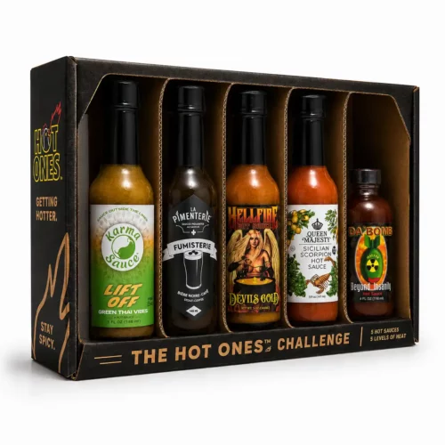 coffret de 5 sauces piquantes de la moins forte à la plus piquante