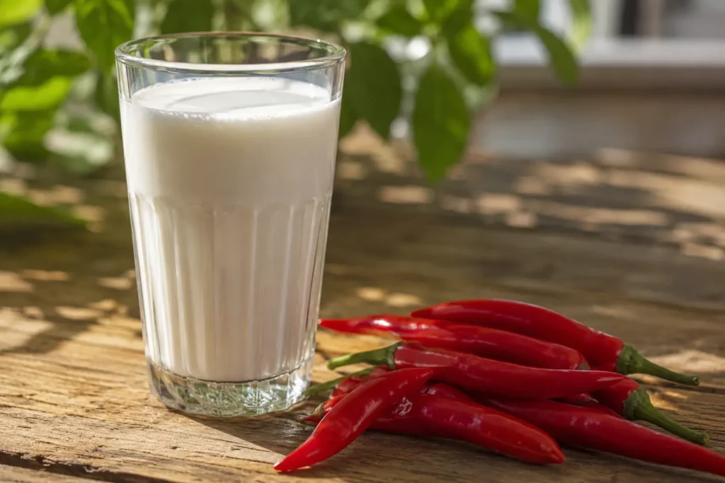 Lait entier pour calmer le feu du piment et arrêter rapidement la brûlure dans la bouche
