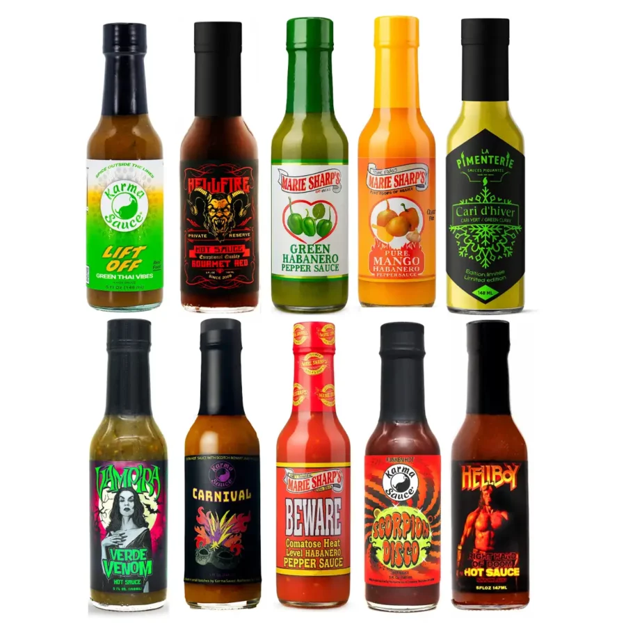 10 sauces Hot Ones dans un pack dégustation