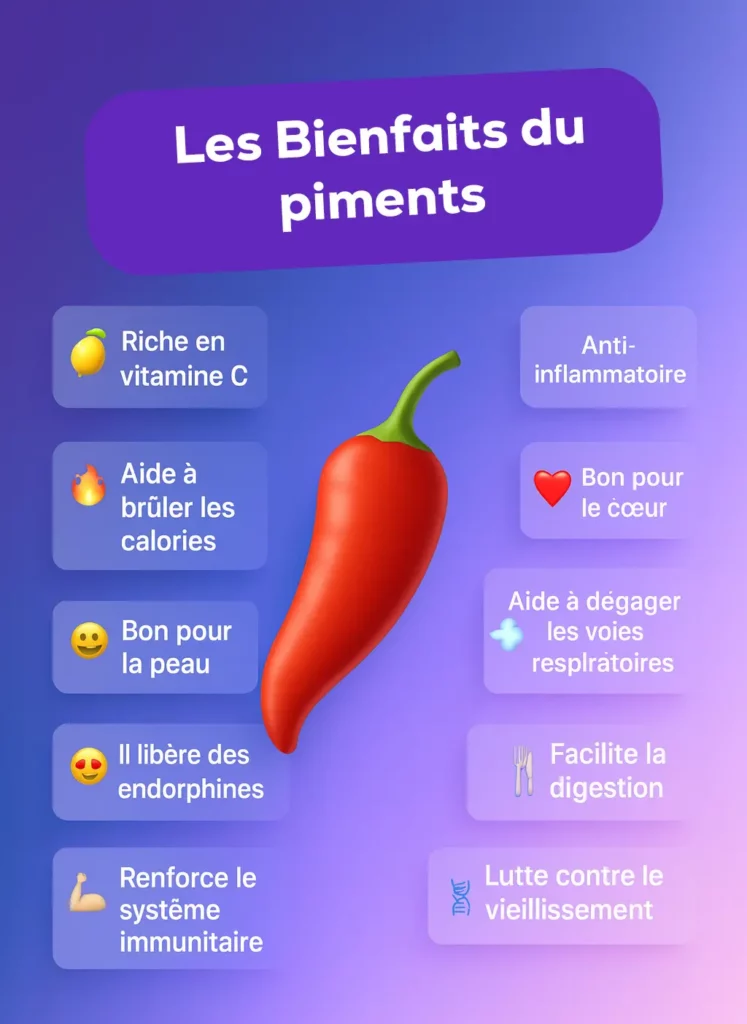 les bienfait du piment pour la santé
