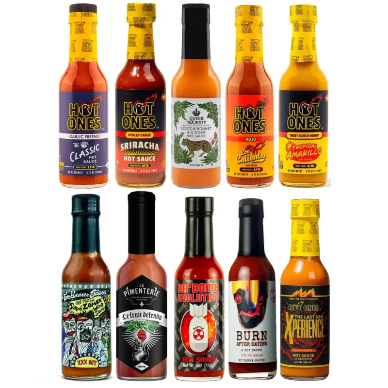 coffret de 10 sauces hot ones
