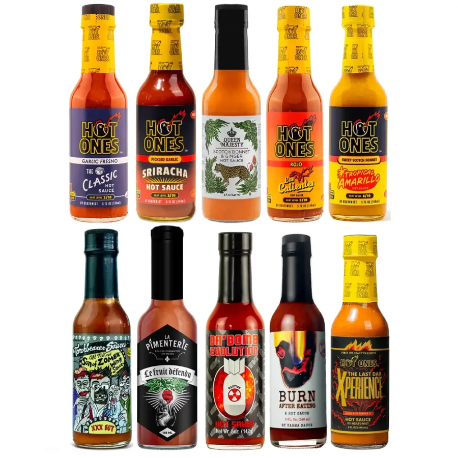 coffret de 10 sauces hot ones