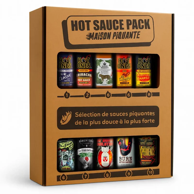 sauce piquante box de 10 sauces hot ones
