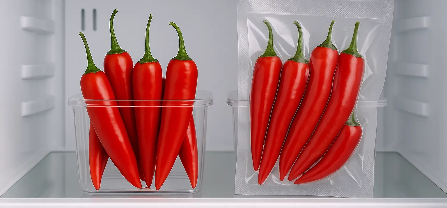 conservation des piments dans le frigo