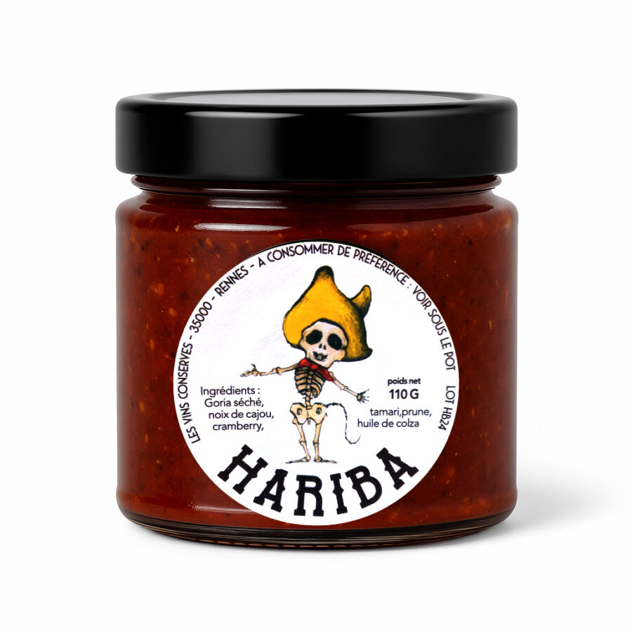 les vins conserves présente le premier Chili Crisp Hariba bretons avec du Goria, Noix de cajou et Cranberry