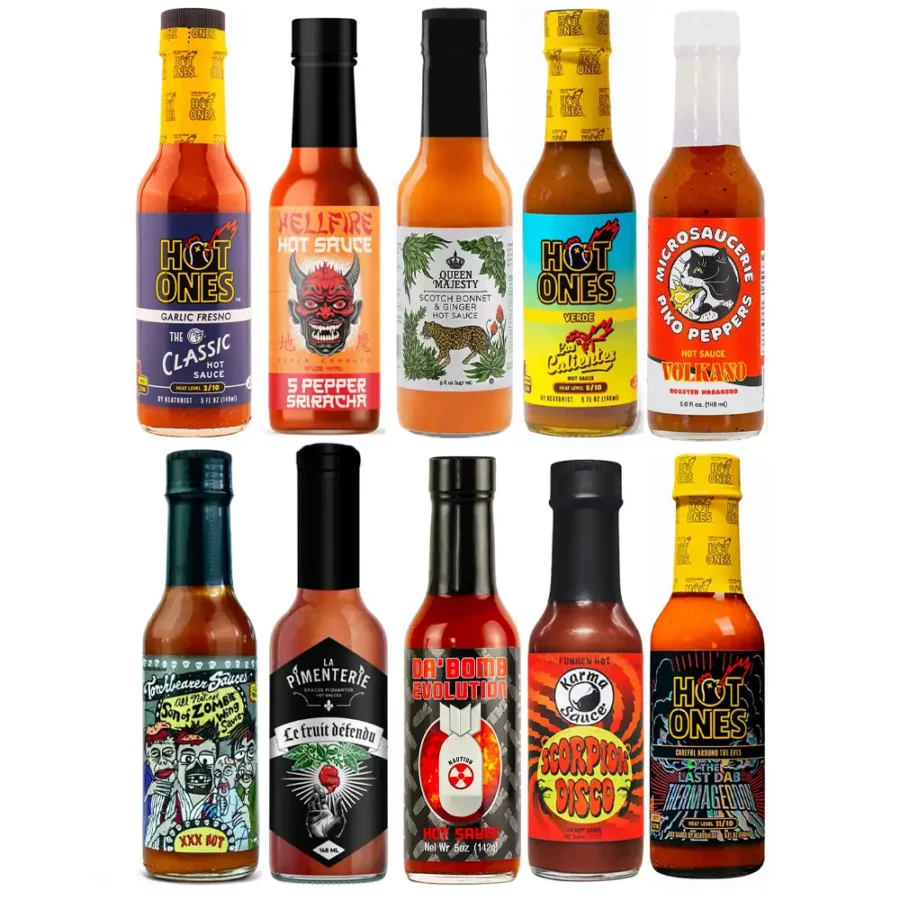 coffret 10 sauces hot ones