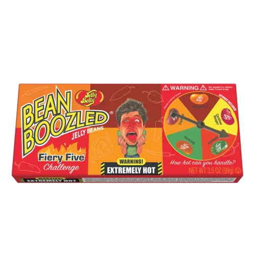 Fiery Five Challenge - Bean Boozled Jelly Belly - Bonbons Piquants avec Roulette - 99 g