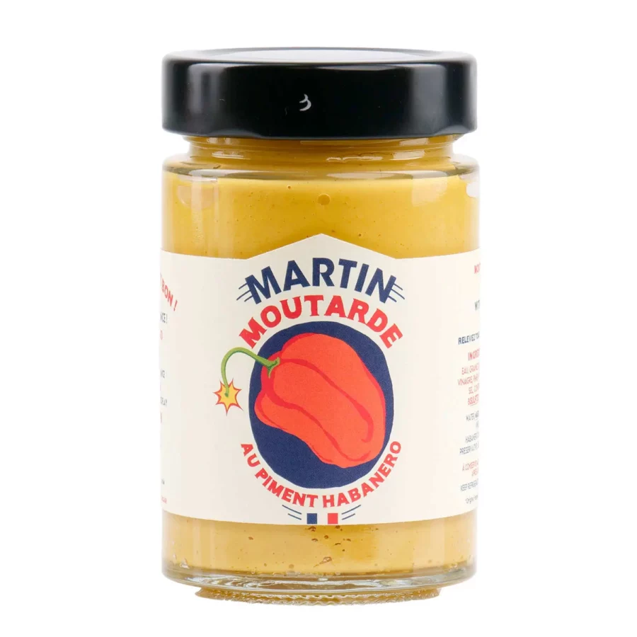 pot de 200 g de Moutarde au Piment Habanero Martin fabriqué en France