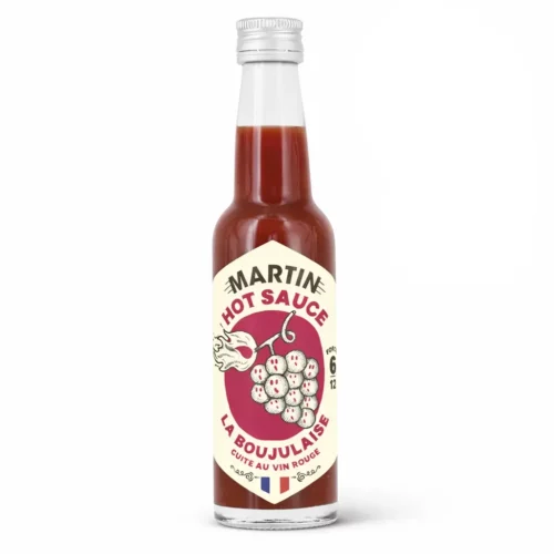 La Boujulaise de chez martin une Sauce piquante au vin rouge naturel 100 % français