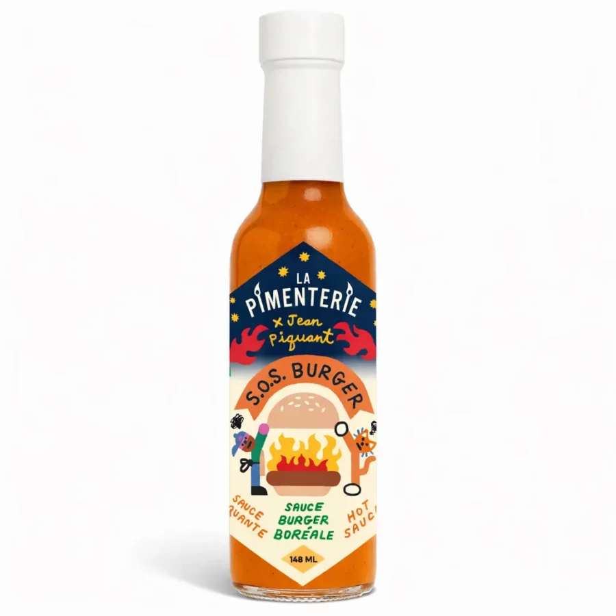 Sauce SOS Burger La Pimenterie X Jean Piquant saveur boreale Pousses d’épinette et Sirop d’érable
