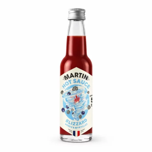 sauce piquante blizzard à la myrtille et à la mures de chez martin