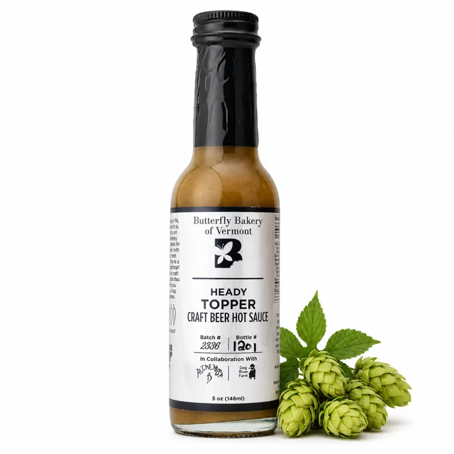 Sauce Heady Topper Craft Beer butterfly bakery Hot Sauce verte onctueuse au jalapeño et bière IPA houblonnée