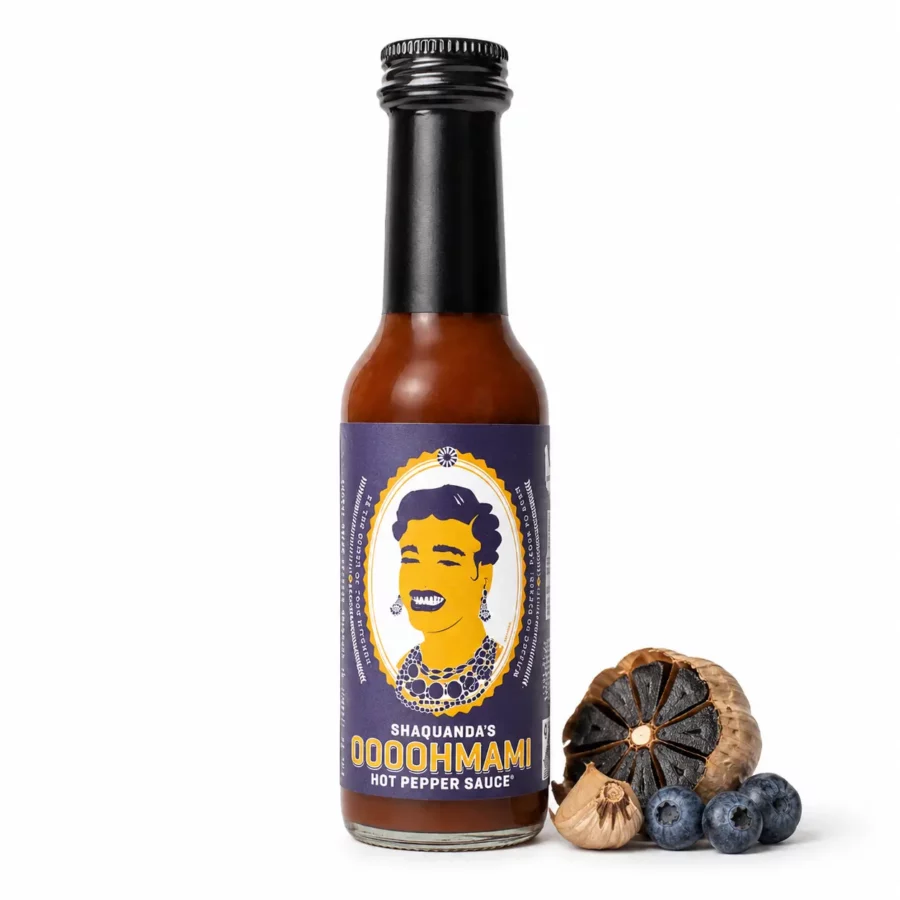 Sauce Shaquanda’s Oooohmami au black garlic, myrtille et habanero