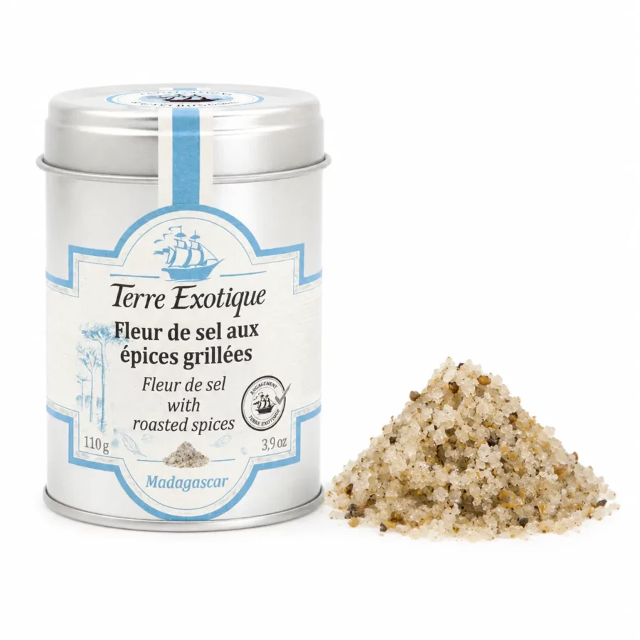 Fleur de Sel aux épices grillées de chez Terre Exotique pot de 110g