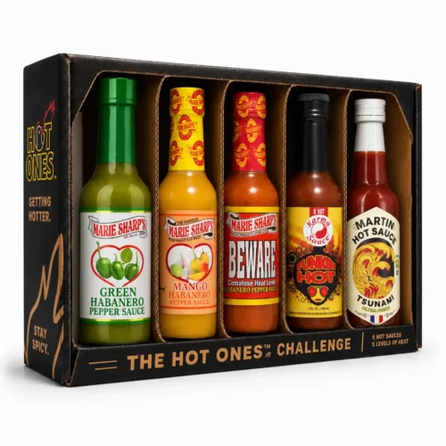 coffret de 5 sauces piquantes hot ones pour challenge