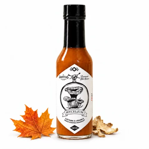 Mycélium est une création en édition limitée née d’une collaboration entre La Pimenterie et Dawson’s Hot Sauce.